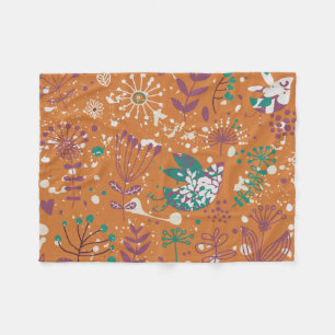 Cobertor De Velo Brancas Florais Whimsical Fleece Blanket