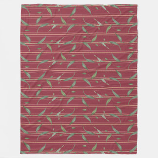 Cobertor De Velo Branch of leaves on red wallpaper