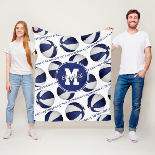 Cobertor De Velo branco azul A quadra de basquete é o meu lugar fel