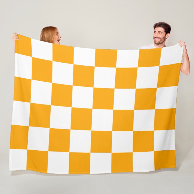 Cobertor De Velo Branco Clássico com Estilo de Quadrado Laranja Bri (In Situ)