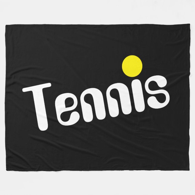 Cobertor De Velo Branco Resfriado Amarelo Diagonal Texto de TENIS n (Frente (Horizontal))