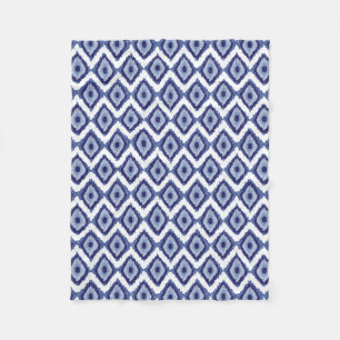 Cobertor De Velo Branco tribal Chevron do diamante de Ikat do azul