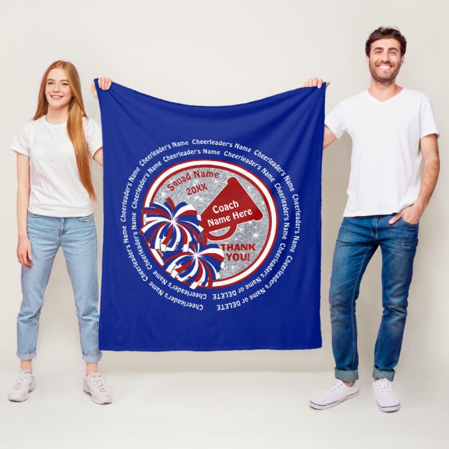 Cobertor De Velo Branco vermelho e ideias Cheerleading azuis do (In Situ)