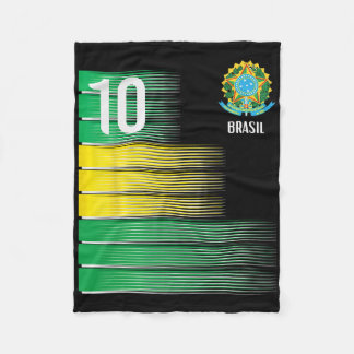 Cobertor De Velo Brasil Flag Number 10 Brazil Soccer Men Women Boys