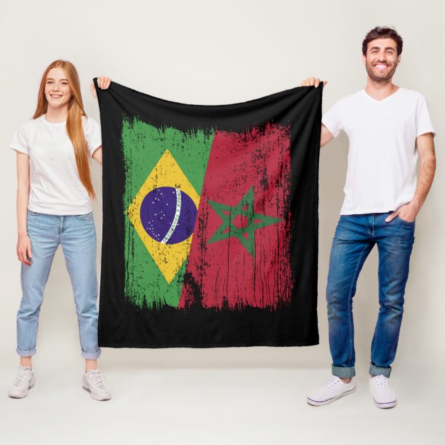 Cobertor De Velo Brasil Marrocos Meia Bandeira Brasileira Marroquin (In Situ)