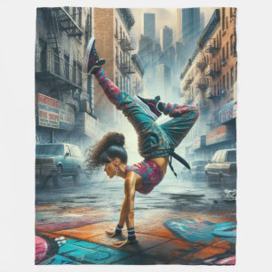 Cobertor De Velo Breakdancer Women in action Silhout Nova Iorque