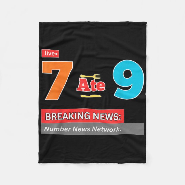 Cobertor De Velo Breaking News 7 Comeu 9 Piada de Matemática Engraç (Frente)