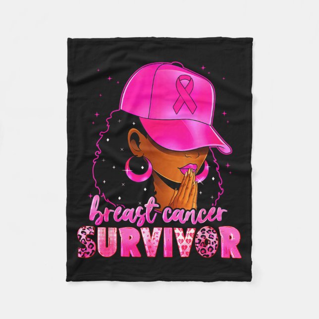 Cobertor De Velo Breast Cancer Survivor Black Women Afro African Ch (Frente)