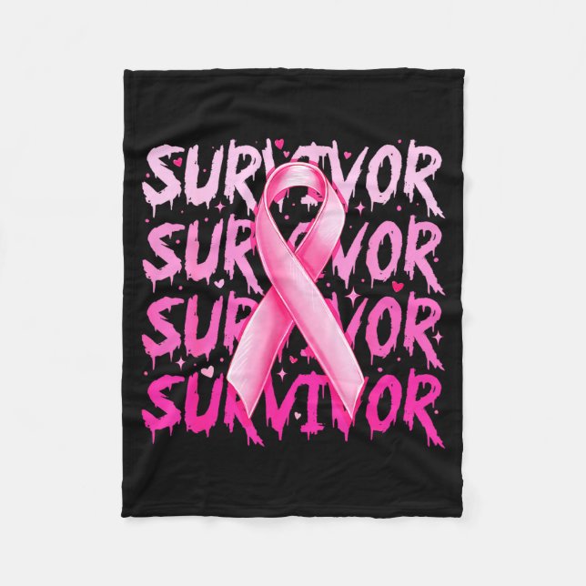 Cobertor De Velo Breast Cancer Survivor Nk Ribbon Breast Cancer Awa (Frente)