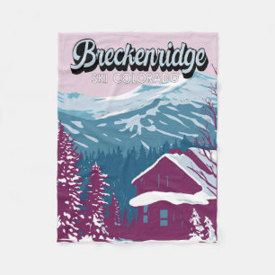 Cobertor De Velo Breckenridge Colorado Winter Art Vintage