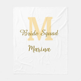 Cobertor De Velo Bride squad monogram golden bridal shower simple 