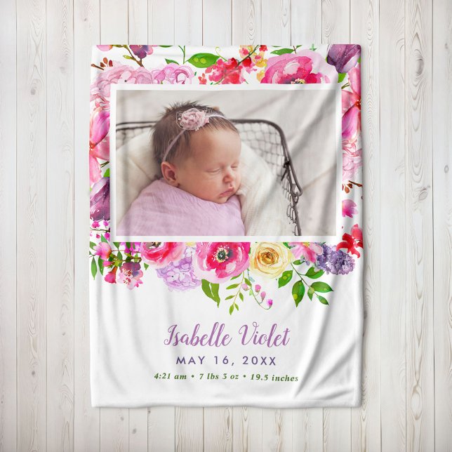 Cobertor De Velo Bright Blooms Baby Girl Stat Foto (Criador carregado)