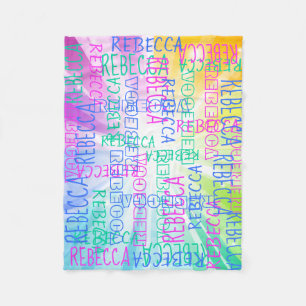 Cobertor De Velo Bright Rainbow Girls Cute Personalize Name