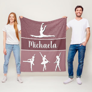 Cobertor De Velo Brilhante de nome personalizável de dança cor-de