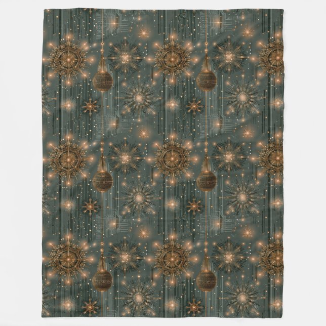 Cobertor De Velo Brilho da Noite de Natal Art Déco Dourado (Frente)