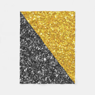 Cobertor De Velo Brilho Dourado e preto