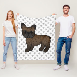 Cobertor De Velo Brindle French Bulldog Cute Cartoon Dog