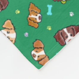 Cobertor De Velo Brittany Dogs KiniArt Fleece Blanket