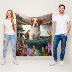 Cobertor De Velo Brittany Spaniel em uma Pagaia: Uma Aventura Cênic