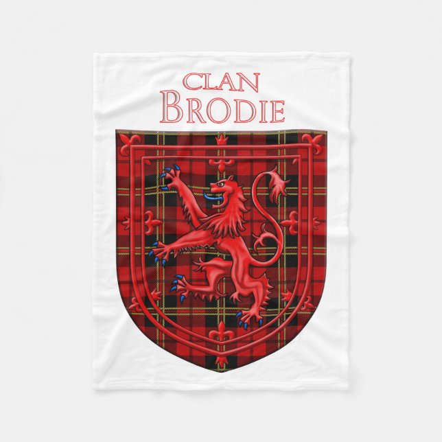 Cobertor De Velo Brodie Tartan Scottish Plaid Lion Rampant (Frente)