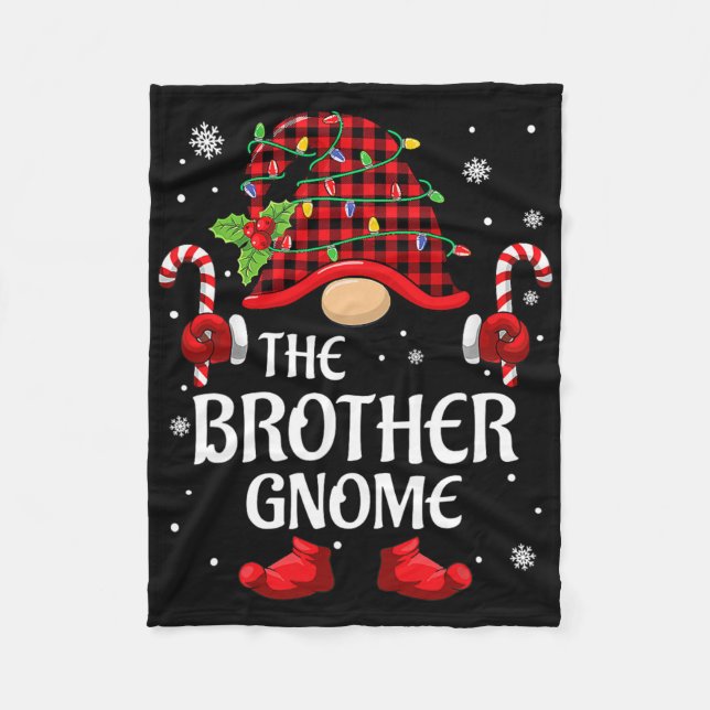 Cobertor De Velo Brother Gnome Matching Christmas Pjs For Family  (Frente)