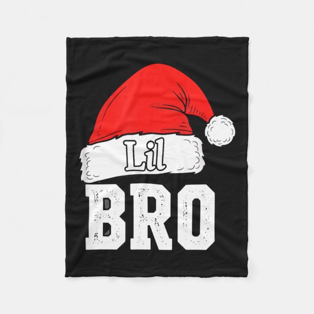 Cobertor De Velo Brother Lil Bro Santa Hat Christmas Little Brother (Frente)