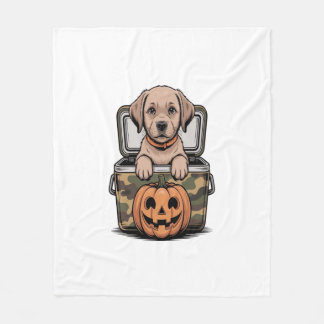 Cobertor De Velo Brown Lab Dog Halloween Spooky