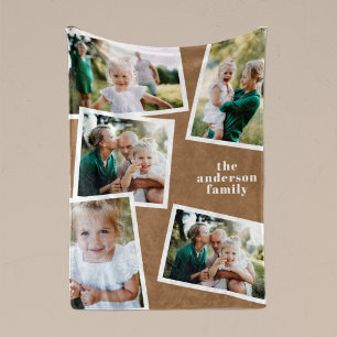Cobertor De Velo Brown modern multi photo family home decor gift