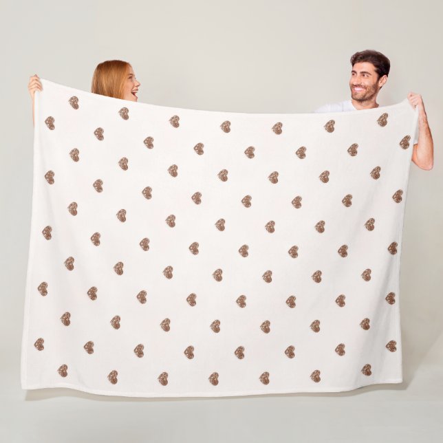 Cobertor De Velo Brown Sugar Glitter Hearts Love Valentine's (In Situ)