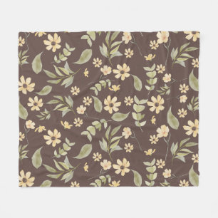 Cobertor De Velo Brrown Whimsy Retro Floral