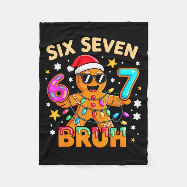 Cobertor De Velo Bruh 67 Christmas Six Seven Gingerbreadman Boys 6  (Frente)