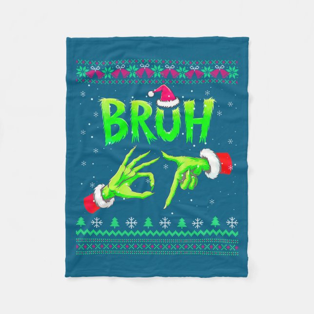 Cobertor De Velo Bruh 67 Christmas Ugly Sweater Six Seven Meme 6 7  (Frente)