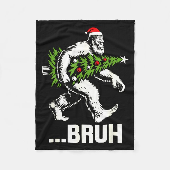 Cobertor De Velo Bruh Bigfoot Christmas Funny Christmas Tree Xmas S (Frente)