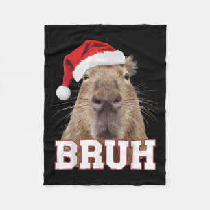 Cobertor De Velo Bruh Capybara Funny Santa Hat Boné de Natal