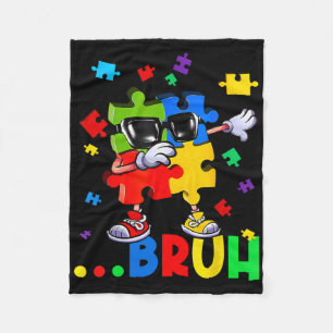 Cobertor De Velo Bruh Dabbing Puzzle Conscientização do Autismo Ado