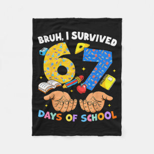 Cobertor De Velo Bruh eu sobrevivi 67 dias de aula Six Seven Meme T