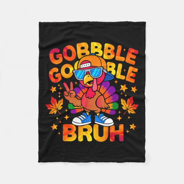 Cobertor De Velo Bruh Funny Thanksgiving Turkey Gobble Outfit Boys  (Frente)