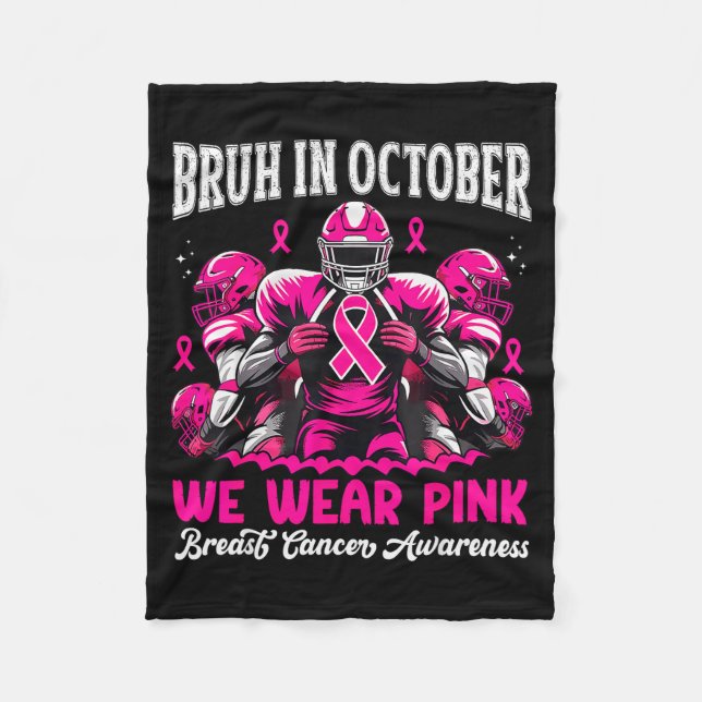 Cobertor De Velo Bruh In October We Wear Nk Out Football Boys Breas (Frente)