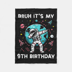 Cobertor De Velo Bruh Meu Aniversário de 9 Anos Astronauta Dab 9 An