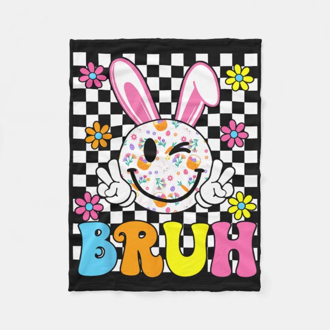 Cobertor De Velo Bruh Páscoa Dia Engraçado Ovos Coelhinhos Molhados (Frente)