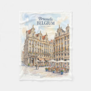 Cobertor De Velo Brussels Grand Place Histórico 