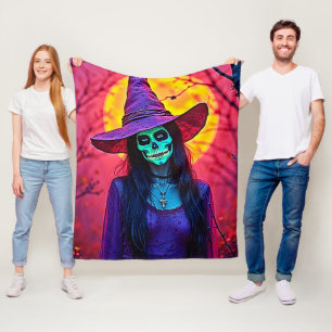 Cobertor De Velo Bruxa do Halloween com Design