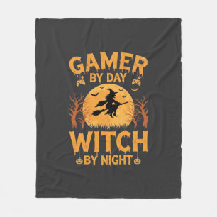 Cobertor De Velo Bruxa Gamer Design de Halloween de Jogos