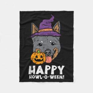 Cobertor De Velo Bruxa Heeler Feliz Uivo O Ween Abóbora Dia das Bru