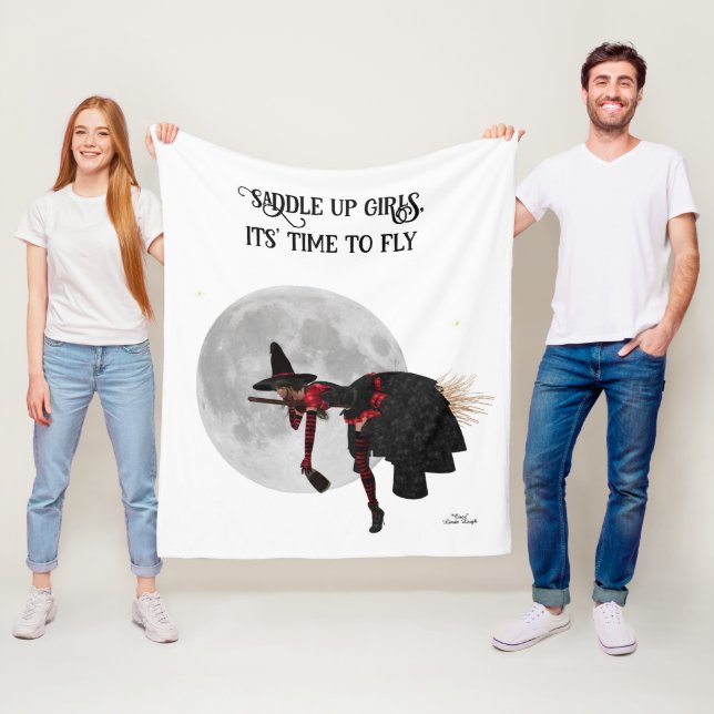 Cobertor De Velo Bruxa Tipsy sobre vassouras voadoras (In Situ)