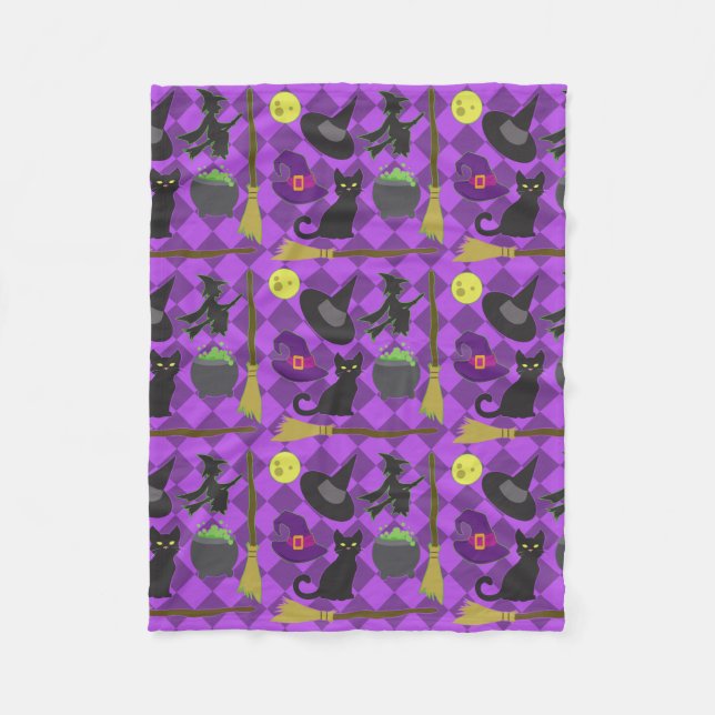 Cobertor De Velo Bruxas de Halloween (Frente)