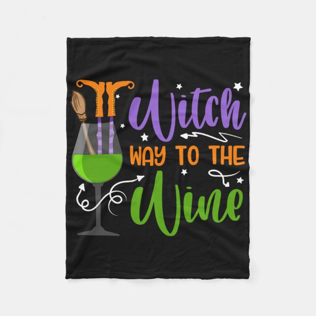 Cobertor De Velo Bruxas De Halloween Caminham Com A Roupa Do Vinho (Frente)
