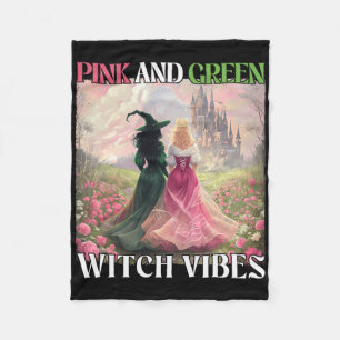Cobertor De Velo Bruxas Rosa E Verde Vibem Bruxas de Halloween Mulh