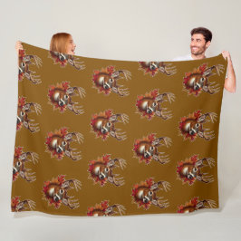 Cobertor De Velo Buck Deer cercado por Folhas de outono