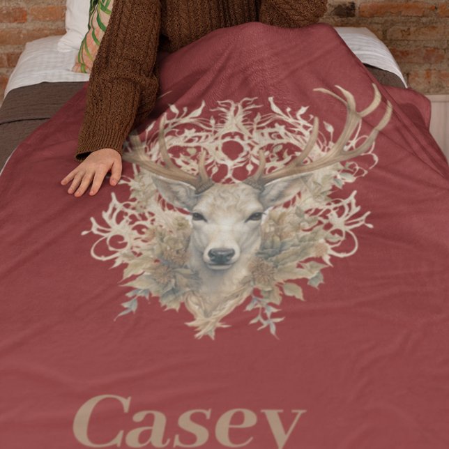 Cobertor De Velo Buck majestoso - Nome personalizado (Criador carregado)
